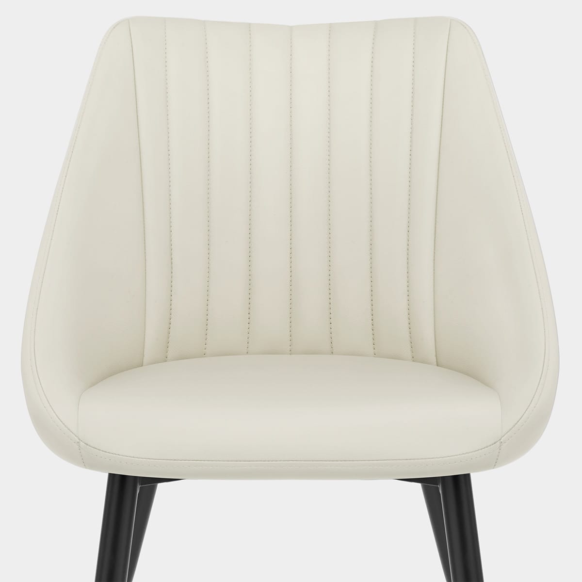 Strata Dining Chair Cream Real Leather Seat Image