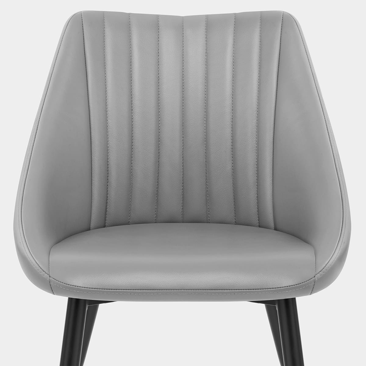 Strata Dining Chair Grey Real Leather Seat Image