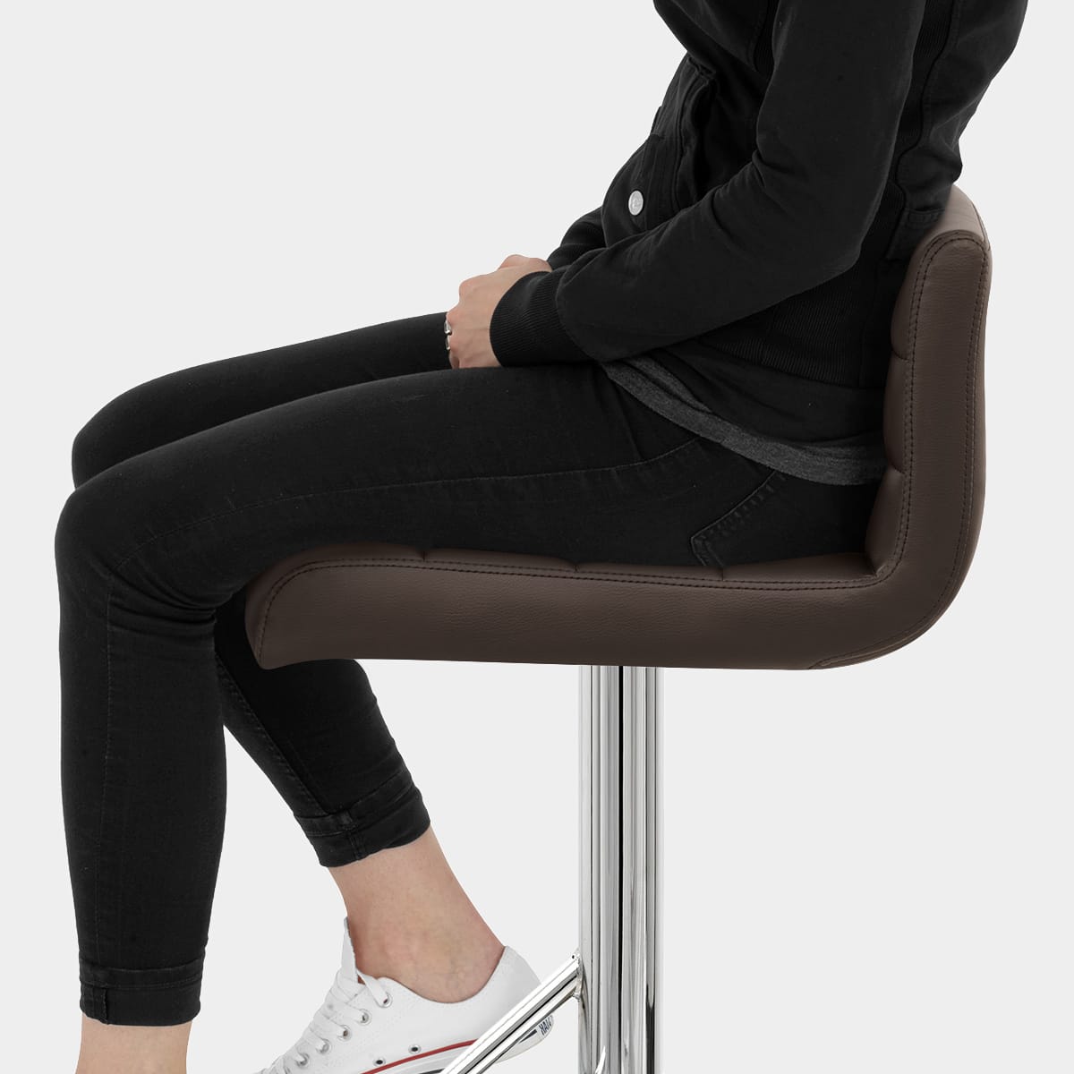 Style Bar Stool Brown Seat Image