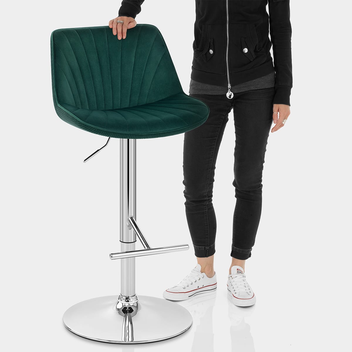 Summer Bar Stool Green Velvet Features Image