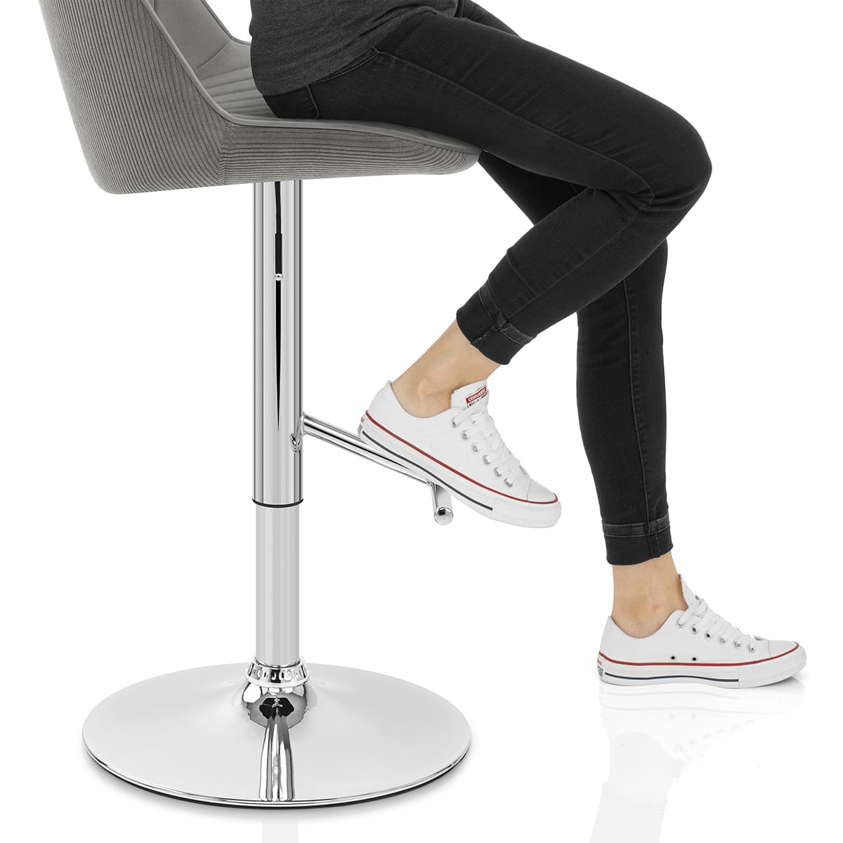 Summer Bar Stool Grey Velvet Frame Image