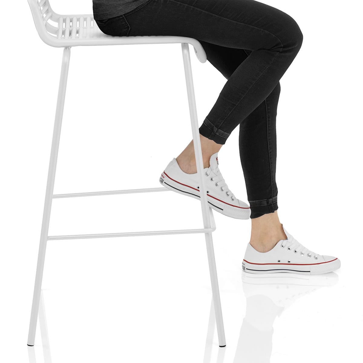 Surf Bar Stool White Frame Image