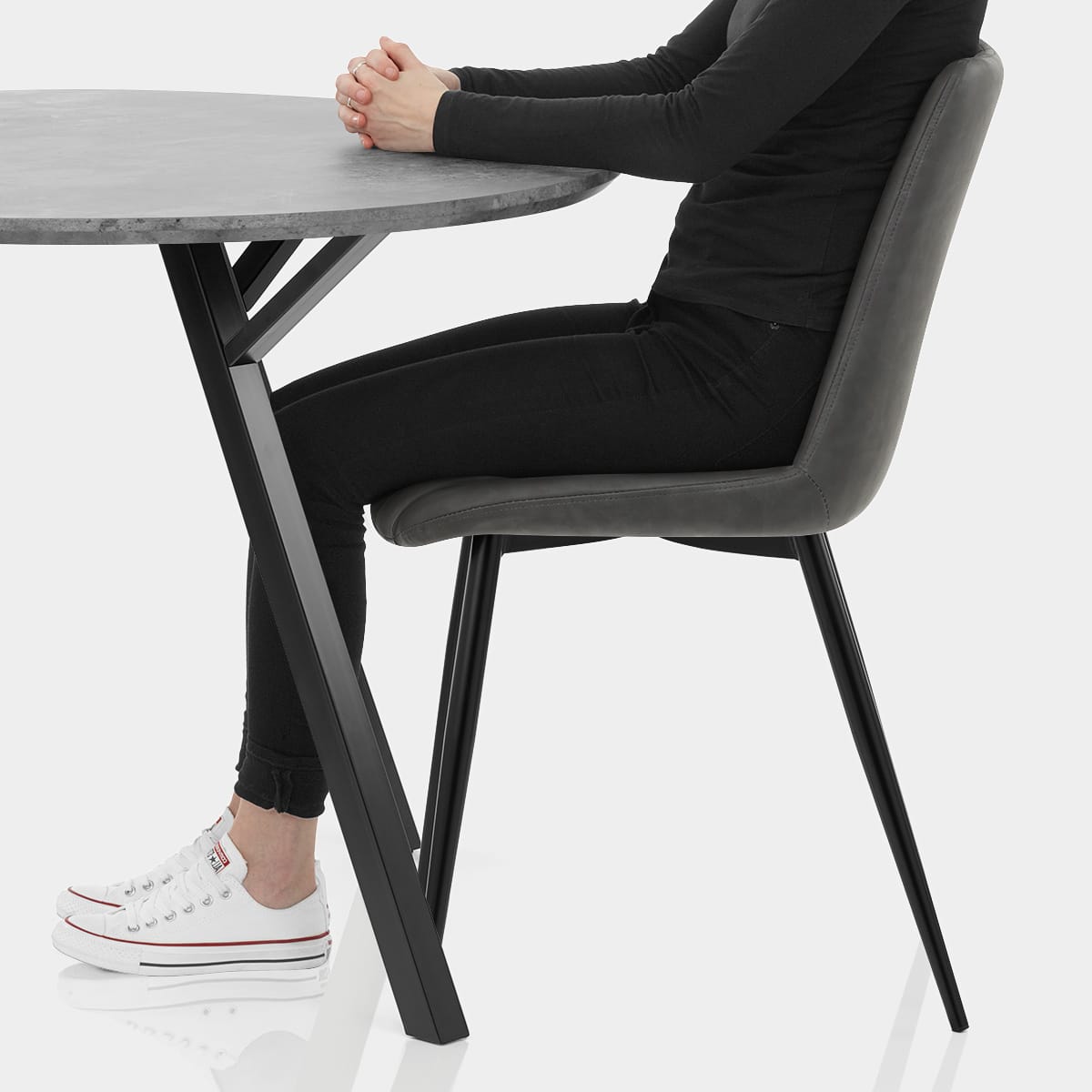 Sussex Dining Set Concrete & Charcoal Seat Image