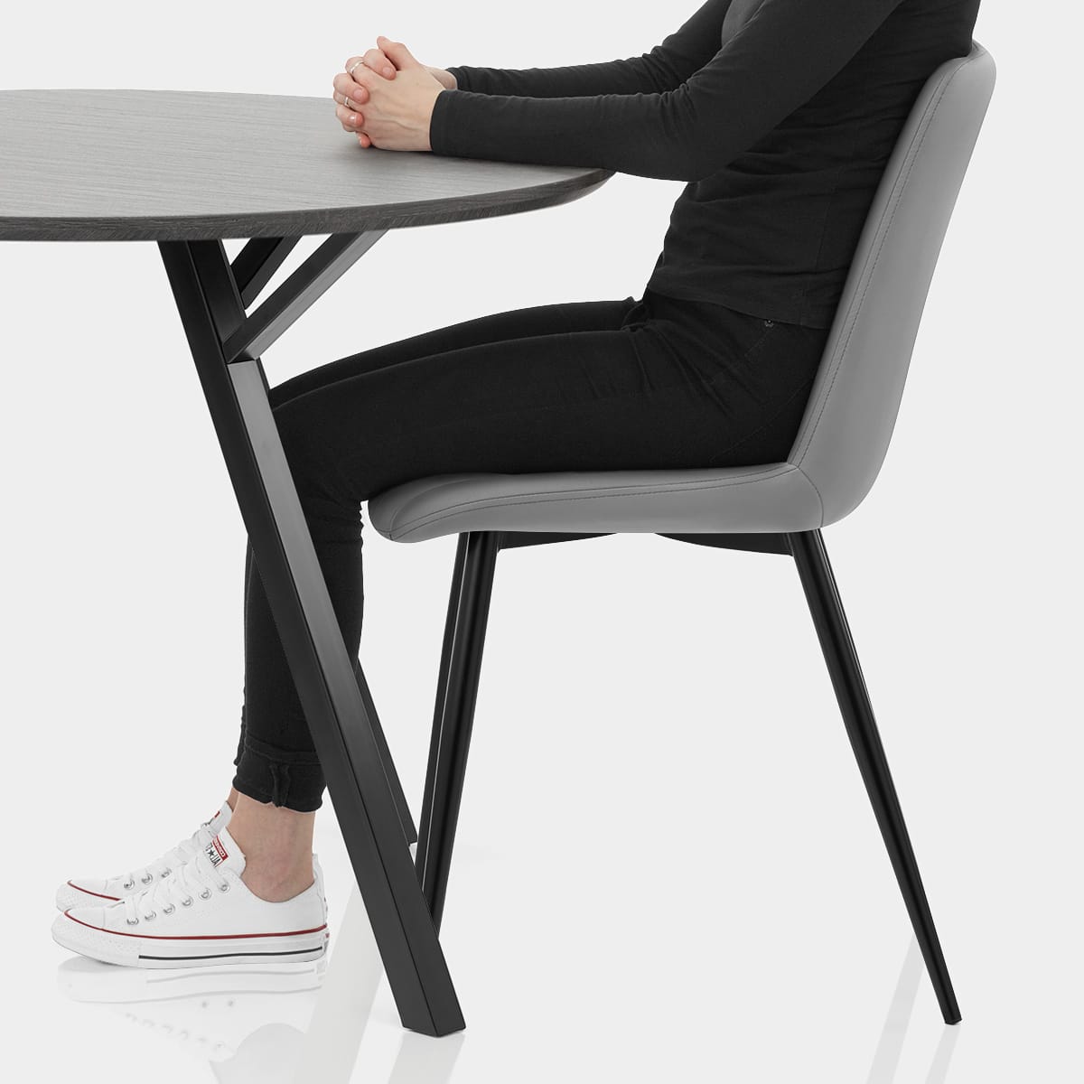 Sussex Dining Set Grey Wood & Mid Grey Seat Image