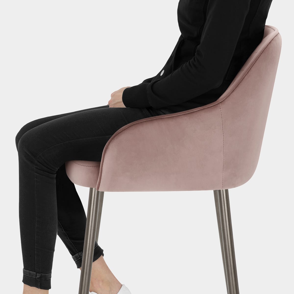 Sydney Bar Stool Pink Velvet Seat Image