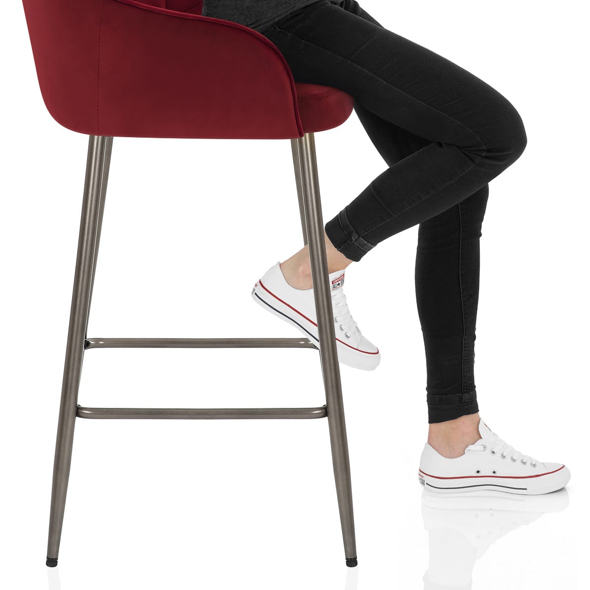 Sydney Bar Stool Red Velvet Frame Image