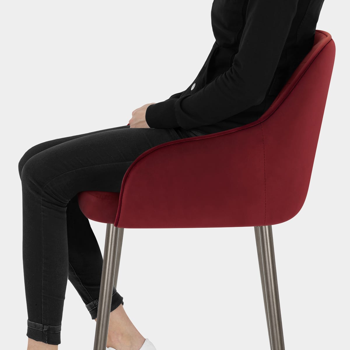 Sydney Bar Stool Red Velvet Seat Image