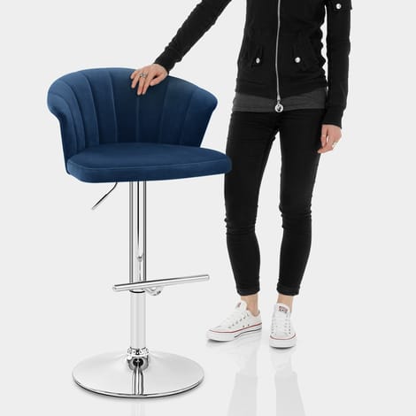 Symphony Bar Stool Blue Velvet Features Image