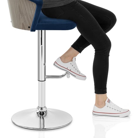 Symphony Bar Stool Blue Velvet Frame Image