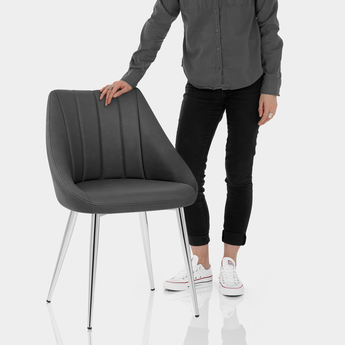 Tempo Dining Chair Charcoal Features Image