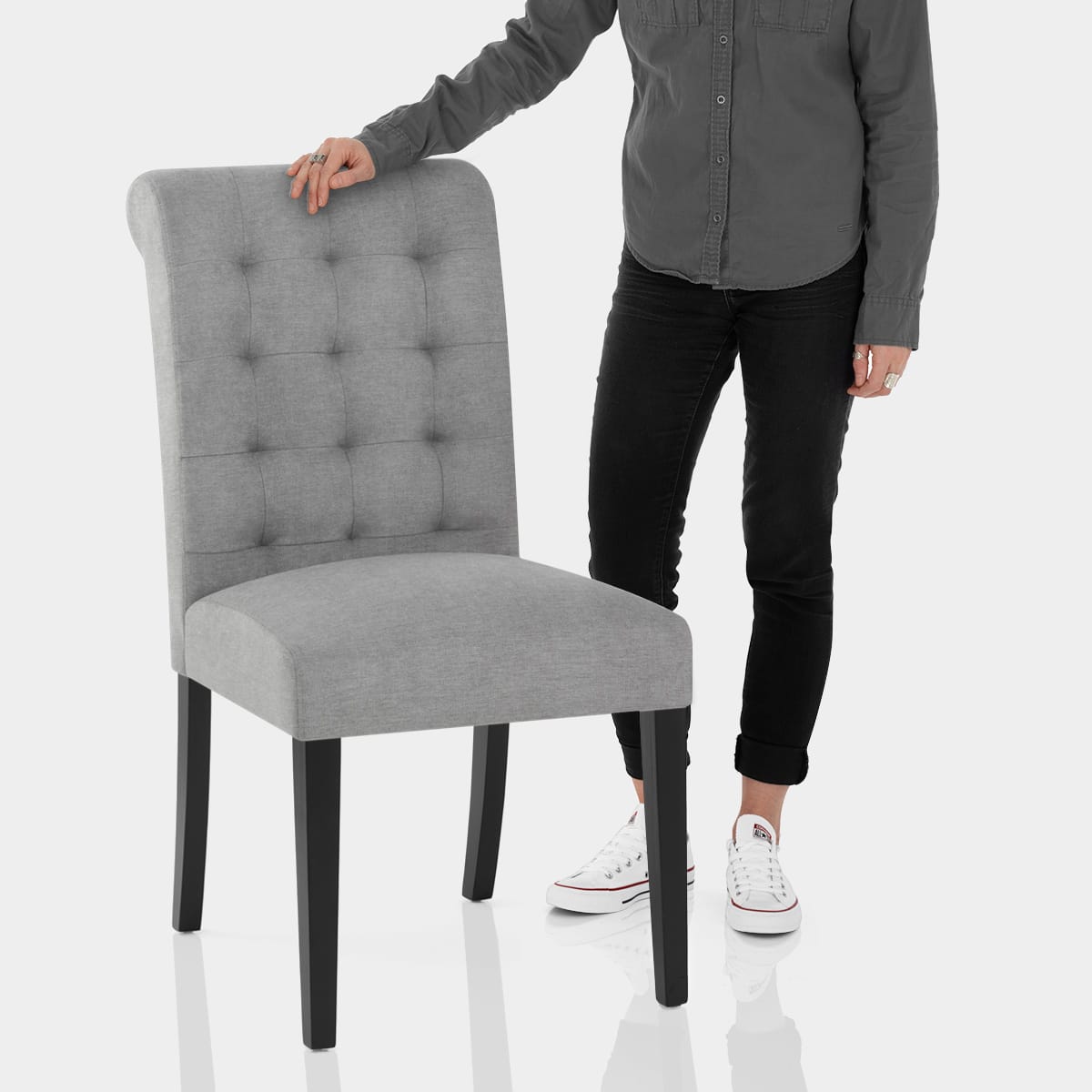 Thornton Dining Chair Light Grey Features Image