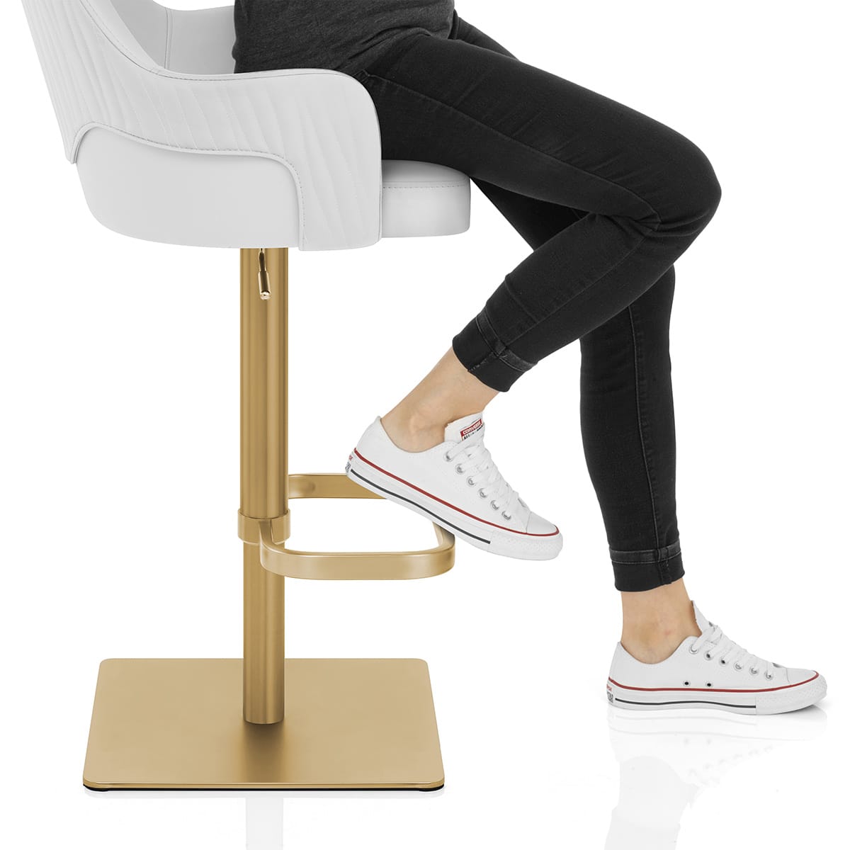 Toni Gold Stool White Frame Image