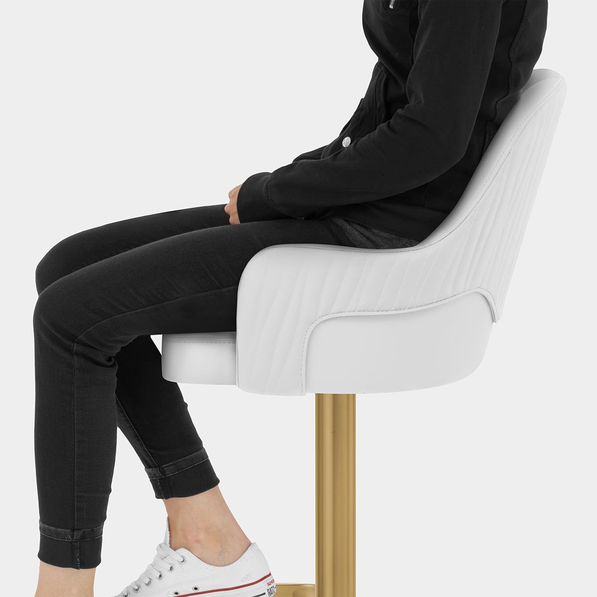 Toni Gold Stool White Seat Image