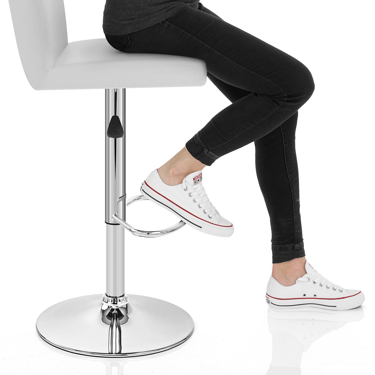 Topaz Bar Stool White Frame Image