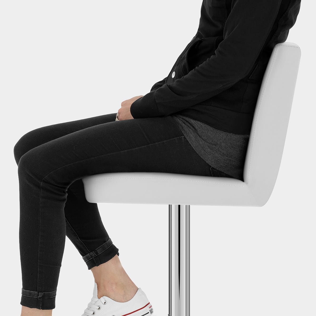 Topaz Bar Stool White Seat Image