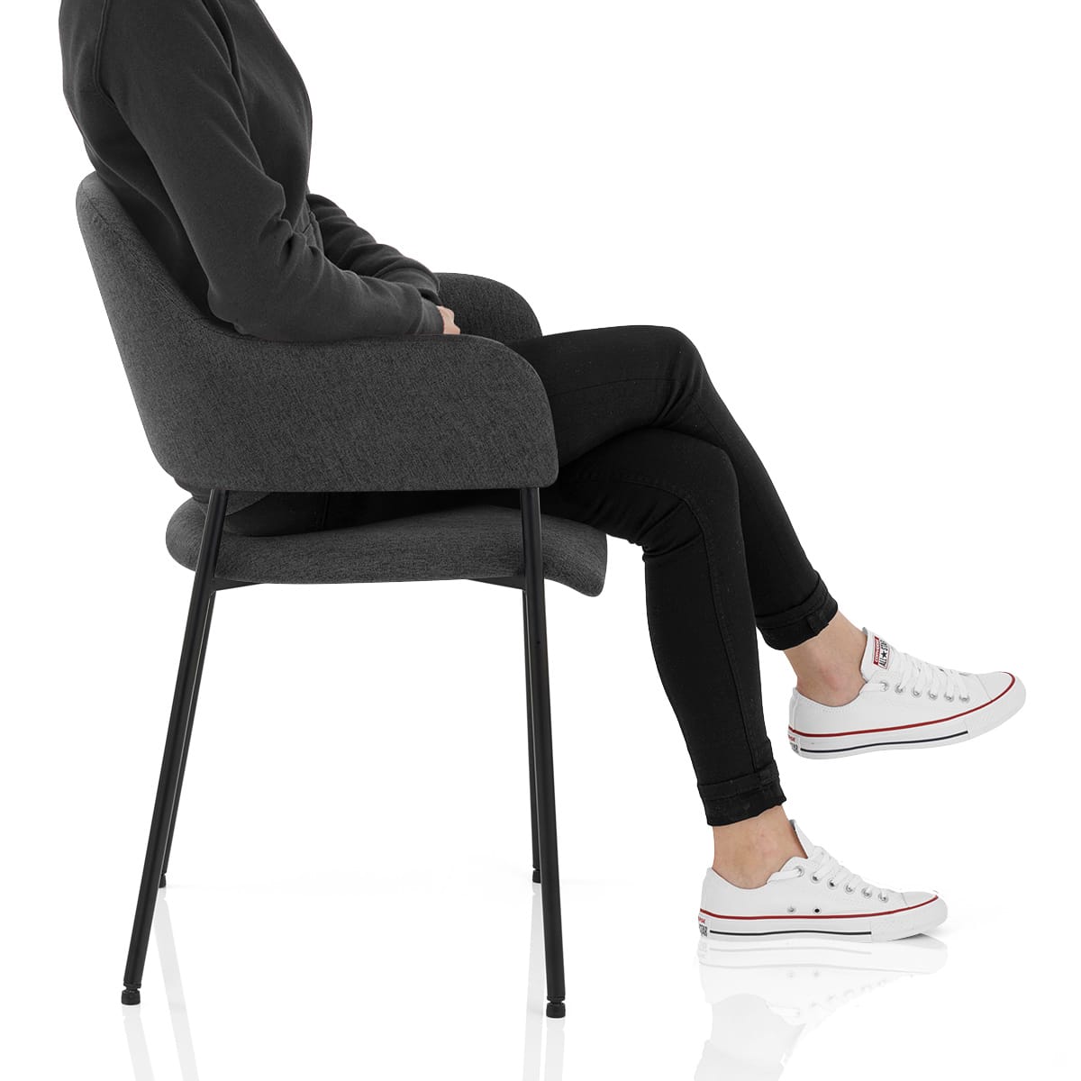 Trent Dining Chair Charcoal Fabric Frame Image