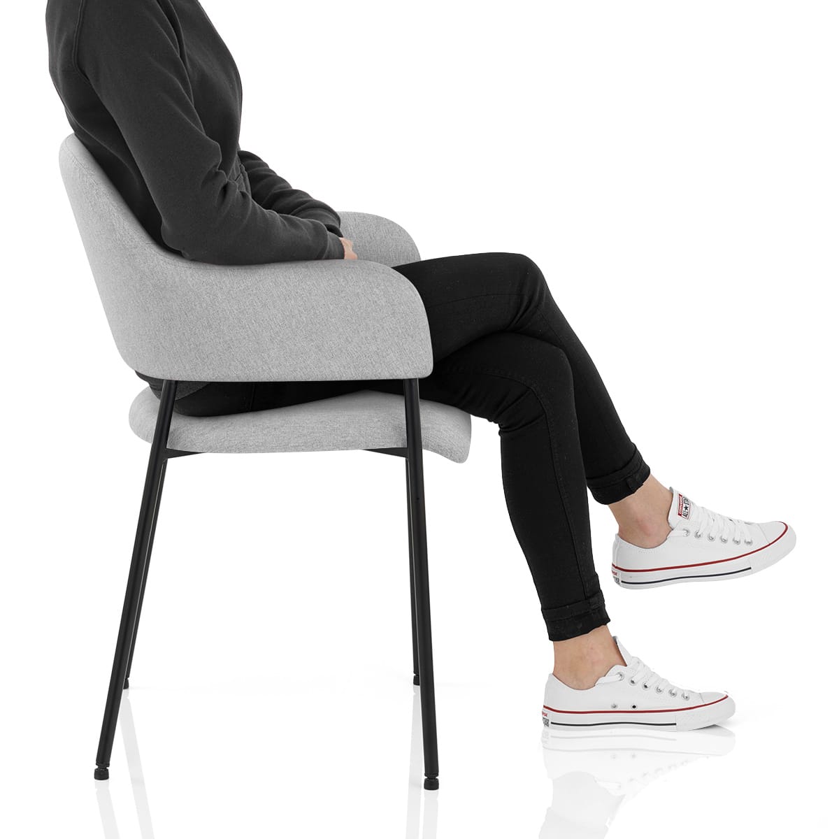 Trent Dining Chair Light Grey Fabric Frame Image