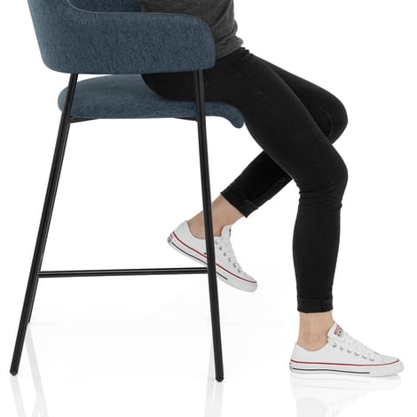 Trent Bar Stool Blue Fabric Frame Image