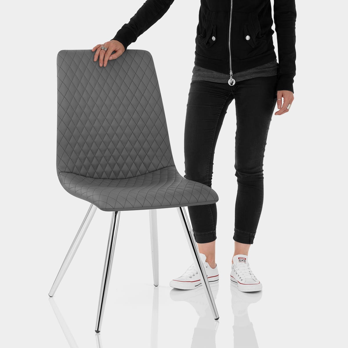 Trevi Dining Chair Charcoal Features Image