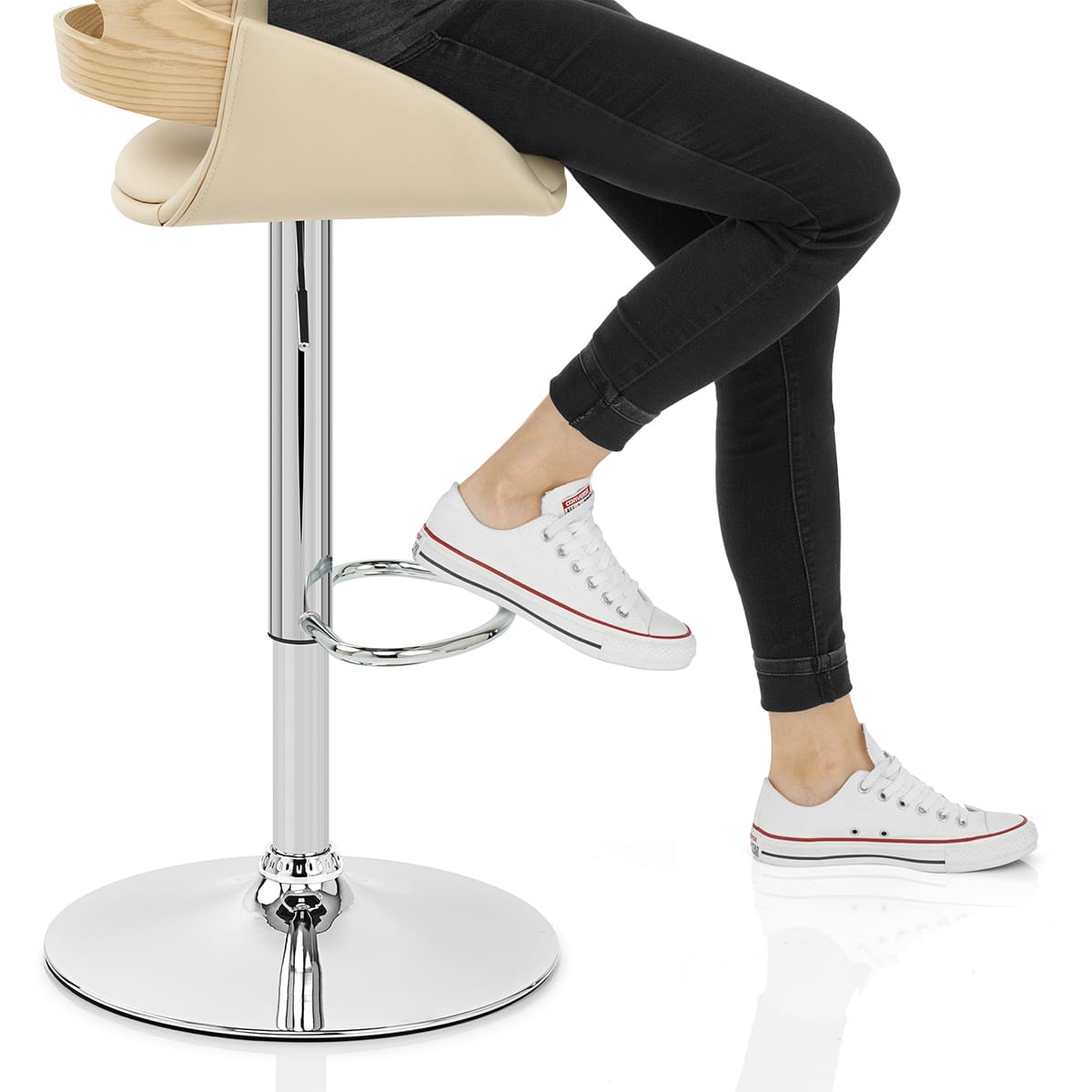 Trio Stool Oak & Cream Frame Image