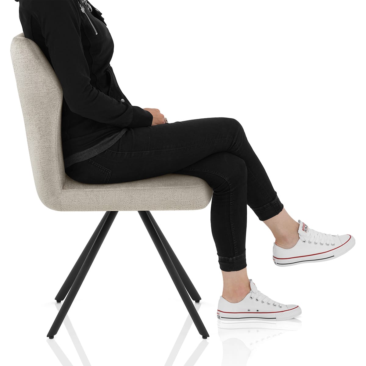 Troy Dining Chair Beige Fabric Frame Image