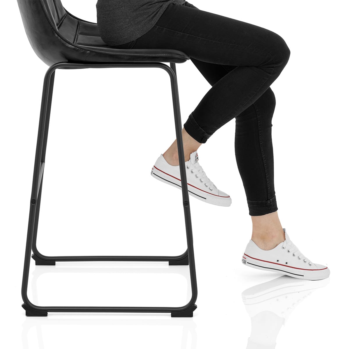 Tucker Stool Antique Black Frame Image