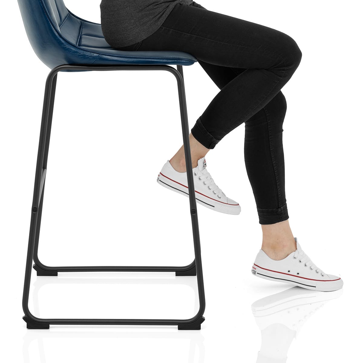 Tucker Stool Antique Blue Frame Image