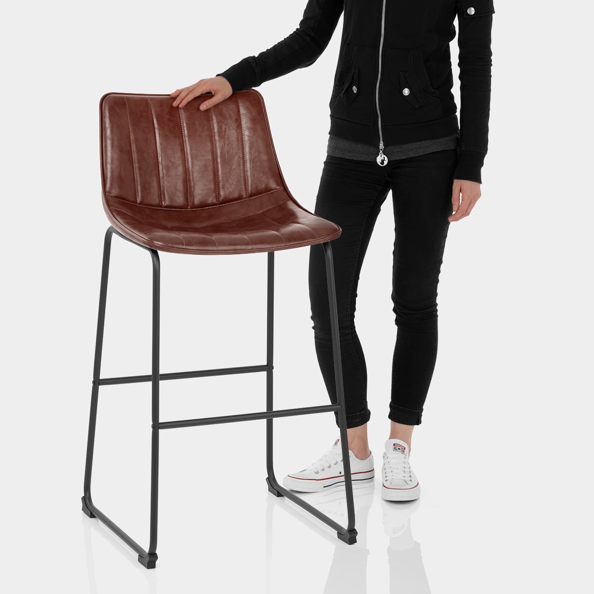 Tucker Stool Antique Brown Features Image