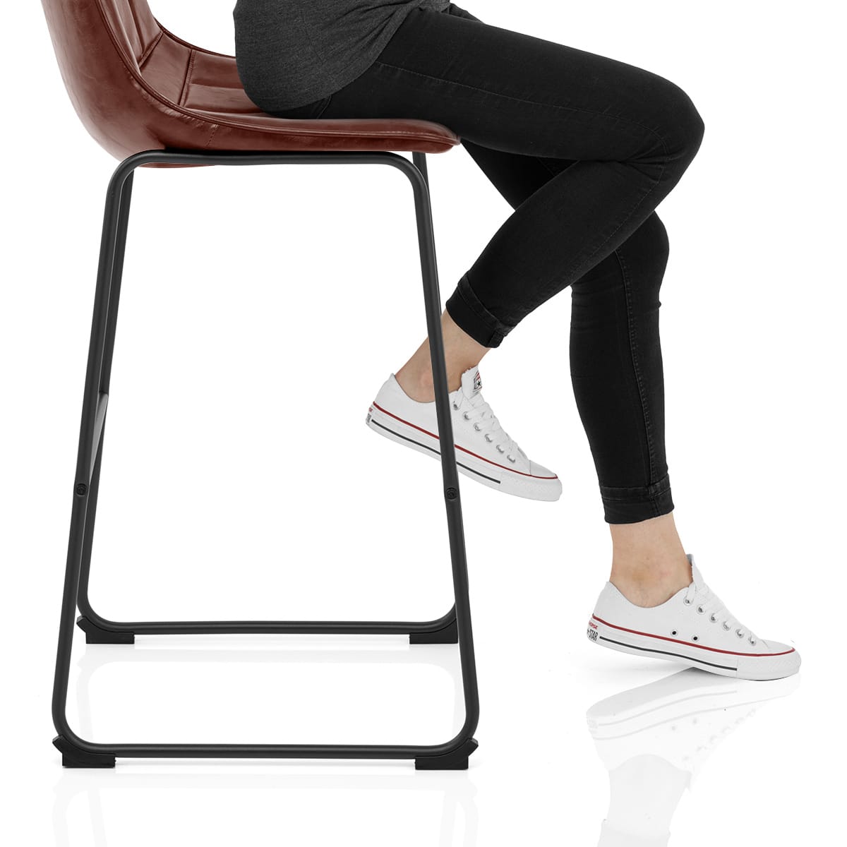 Tucker Stool Antique Brown Frame Image