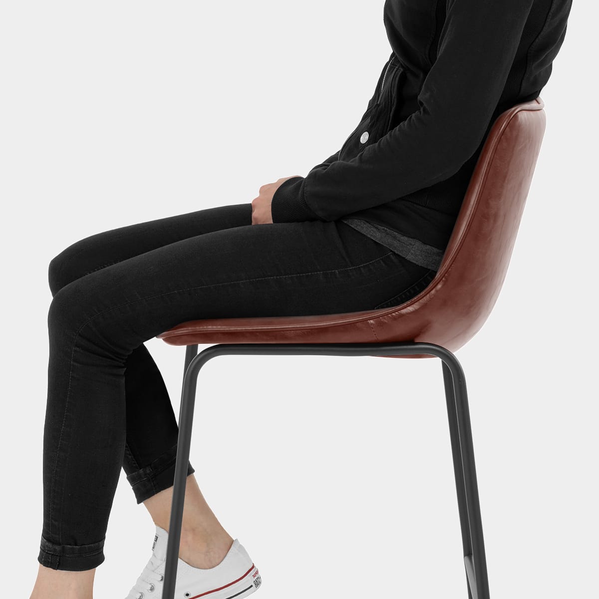 Tucker Stool Antique Brown Seat Image