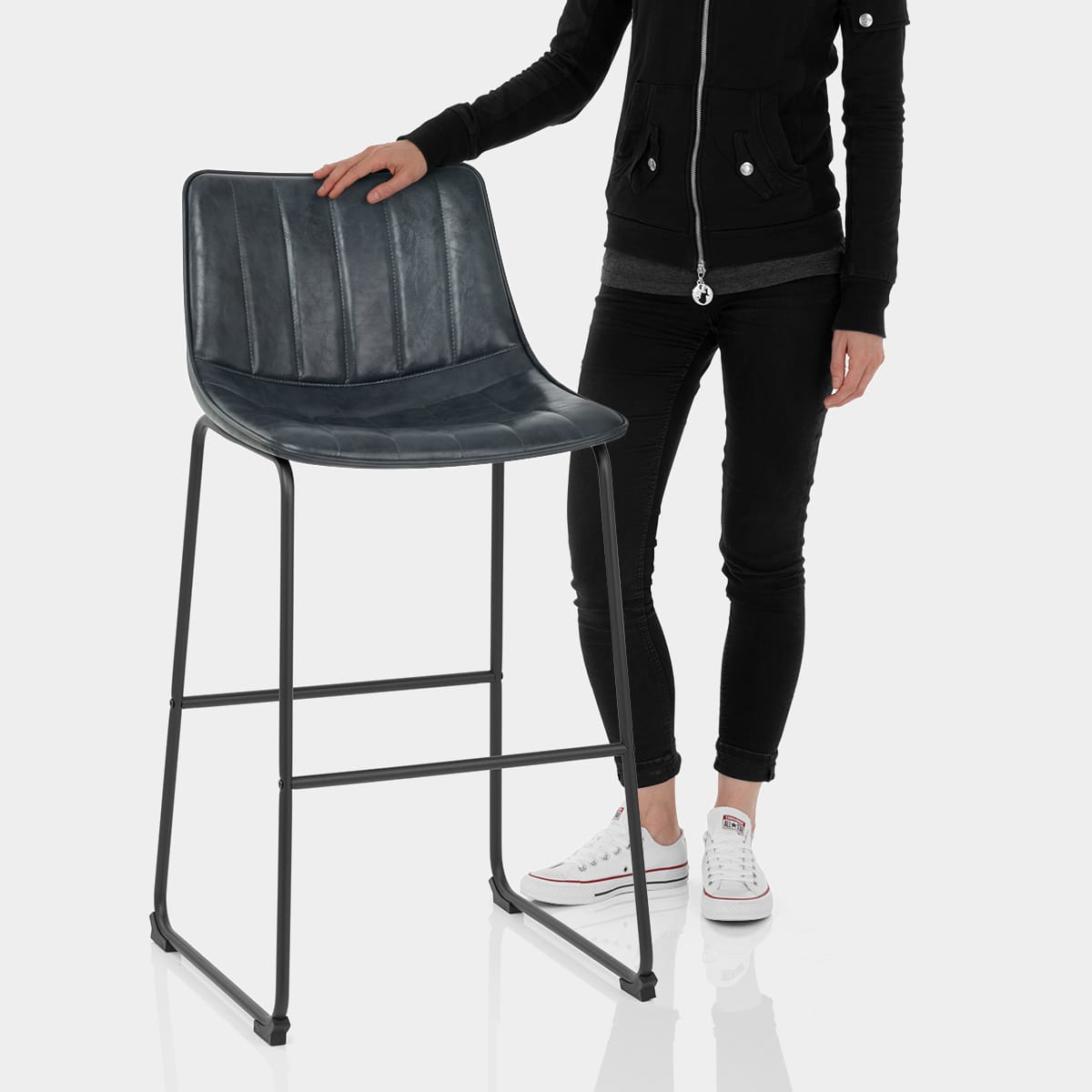 Tucker Stool Antique Slate Features Image