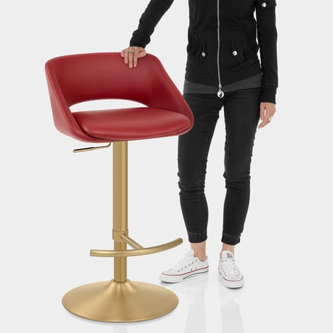 Tulsa Brushed Gold Stool Ruby Features Image