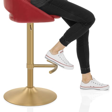 Tulsa Brushed Gold Stool Ruby Frame Image