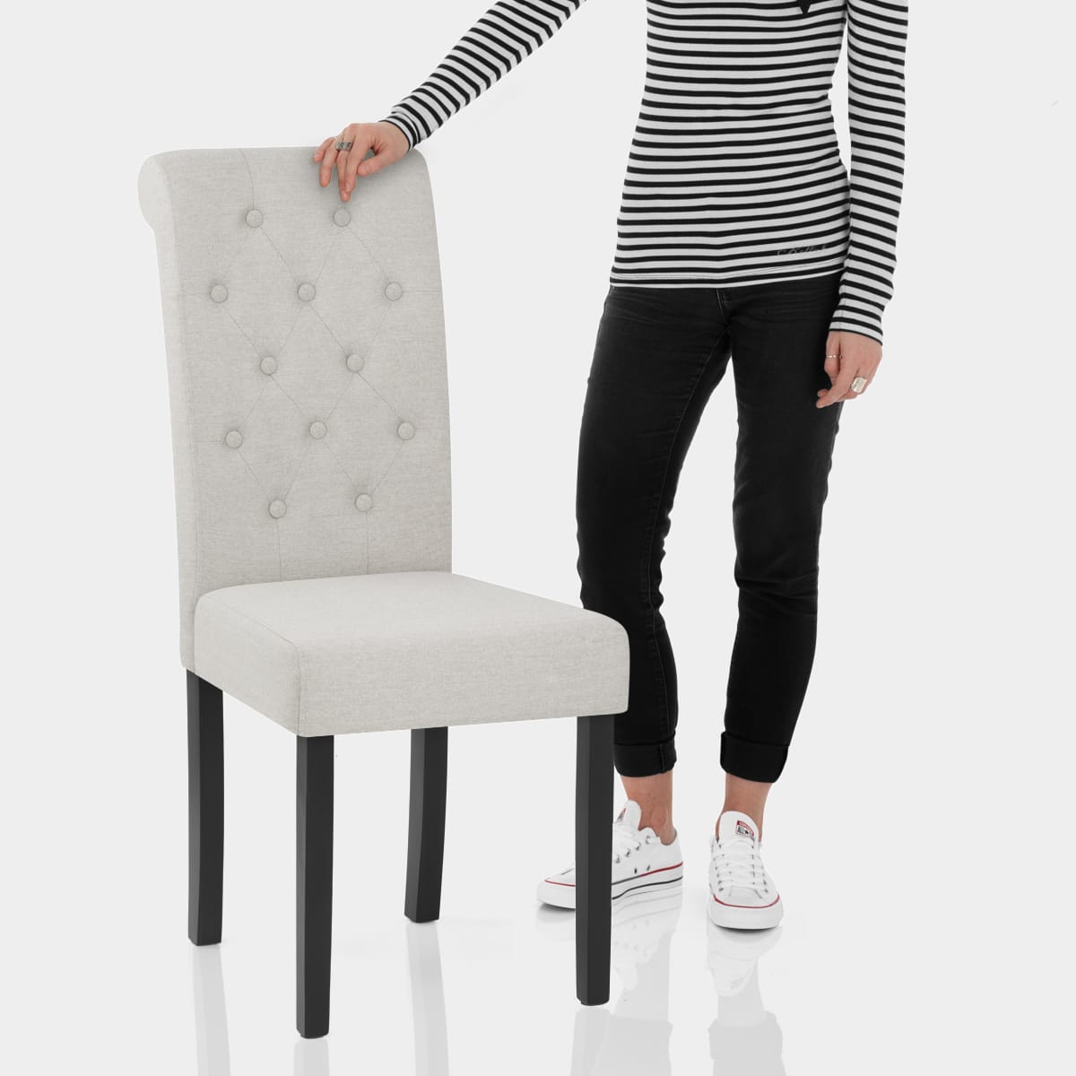 Utah Dining Chair Pebble Fabric Features Image