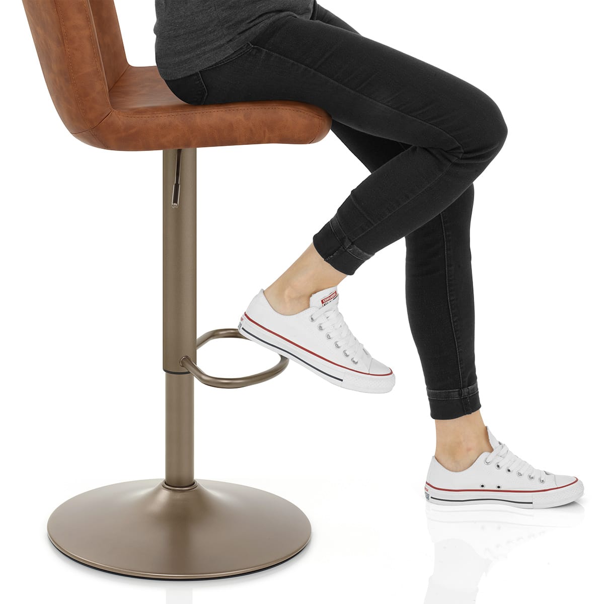 Utopia Bar Stool Antique Brown Frame Image