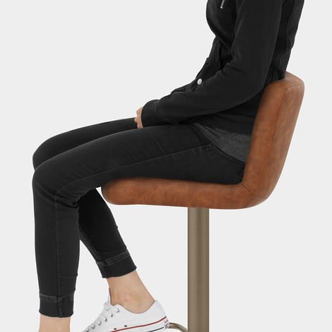 Utopia Bar Stool Antique Brown Seat Image