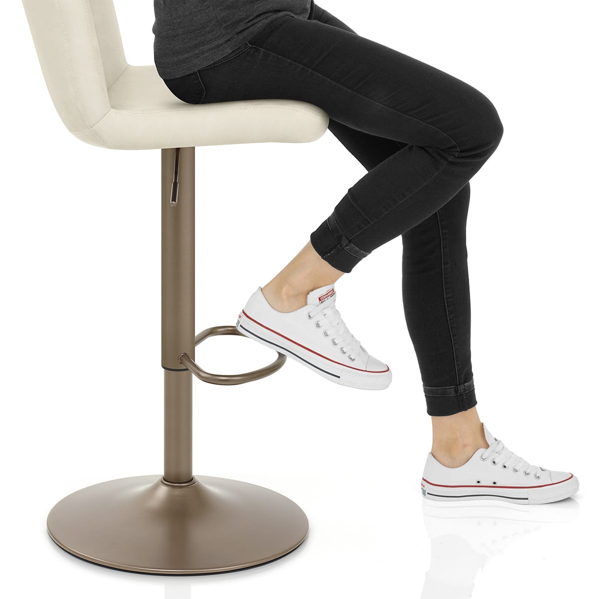 Utopia Bar Stool Antique Cream Frame Image