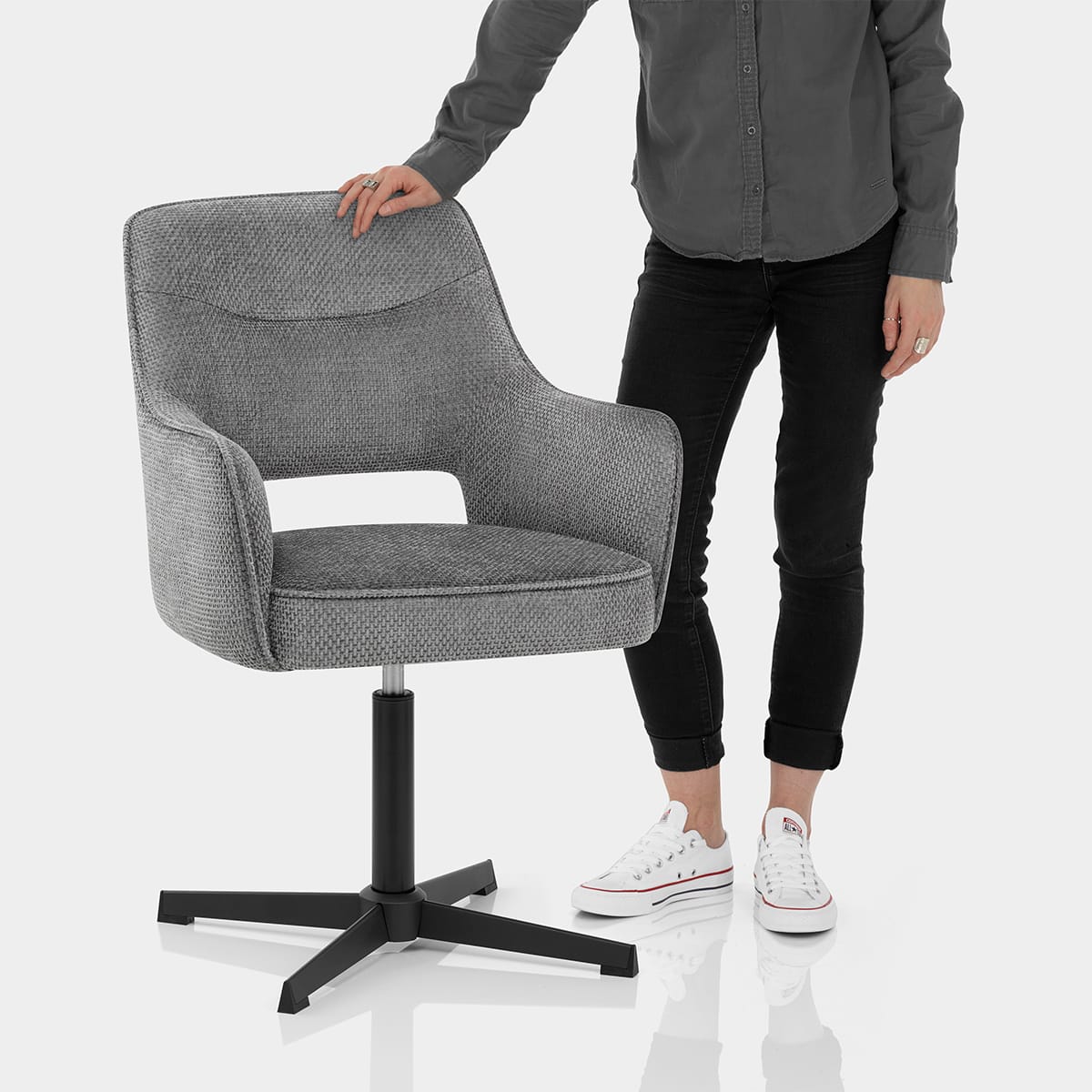 Veneto Chair Grey Fabric Features Image