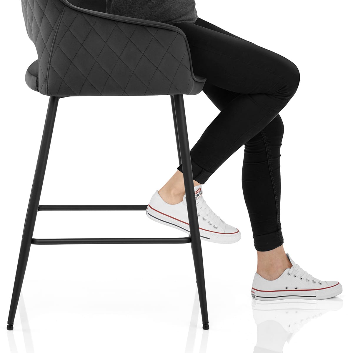 Viola Bar Stool Black Velvet Frame Image