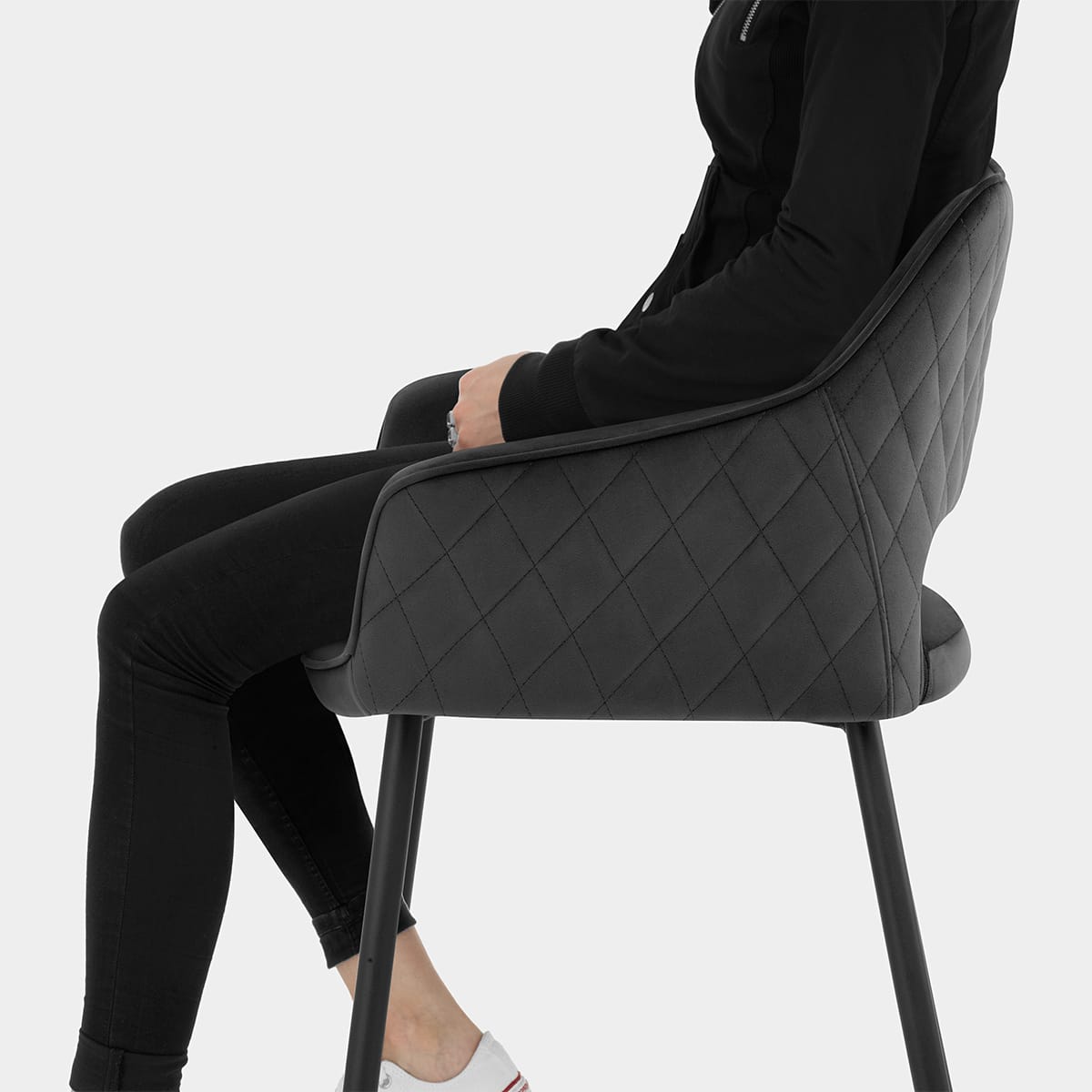 Viola Bar Stool Black Velvet Seat Image