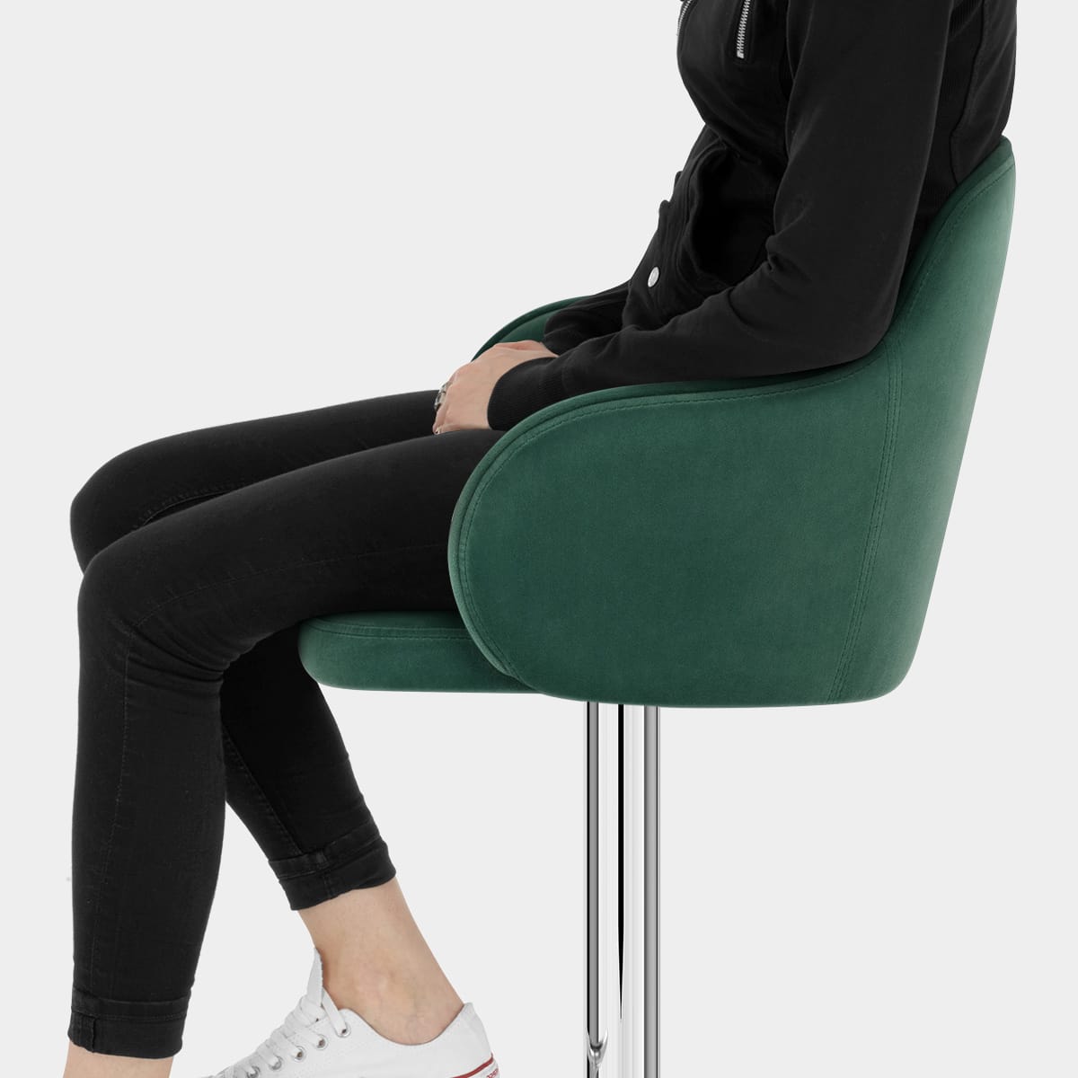 Vista Bar Stool Green Velvet Seat Image