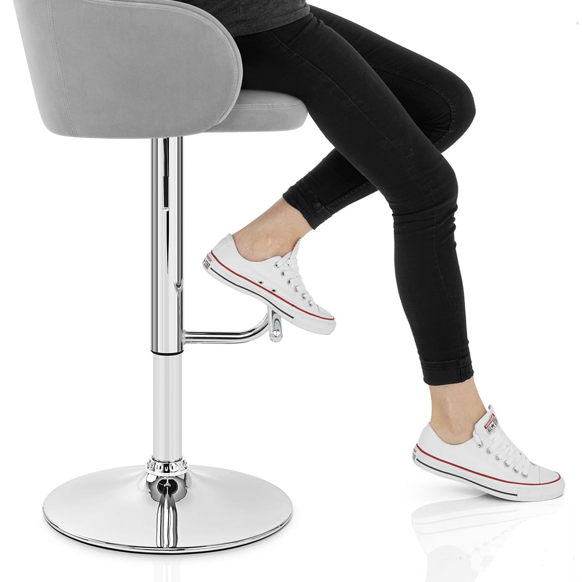 Vista Bar Stool Grey Velvet Frame Image