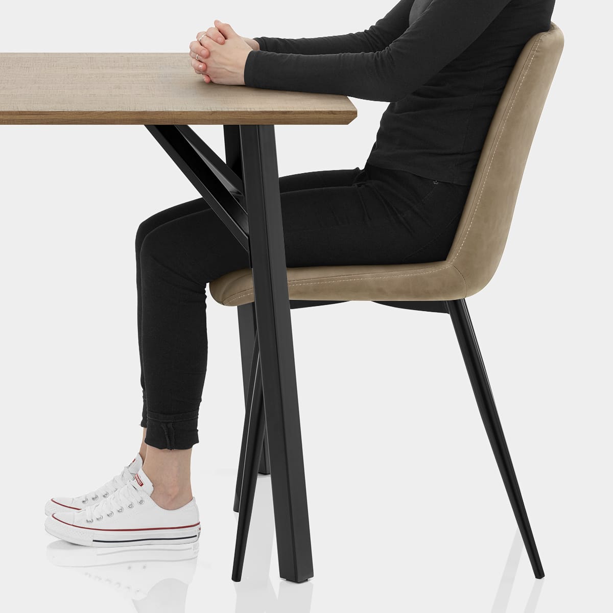 Warwick Dining Set Oak & Brown Seat Image