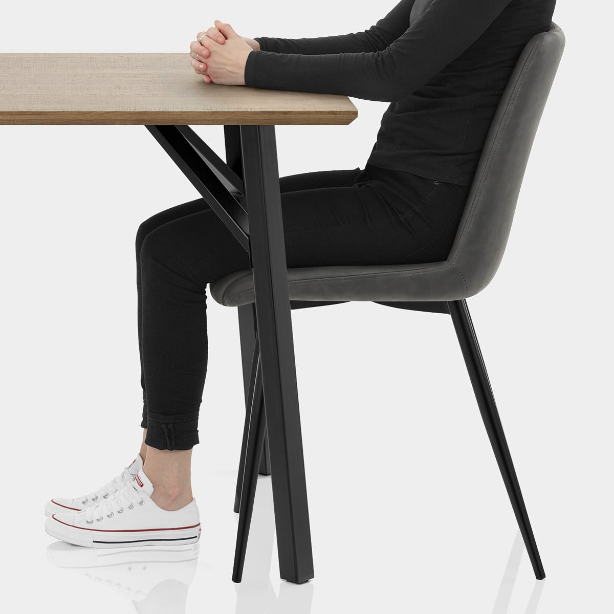 Warwick Dining Set Oak & Charcoal Seat Image