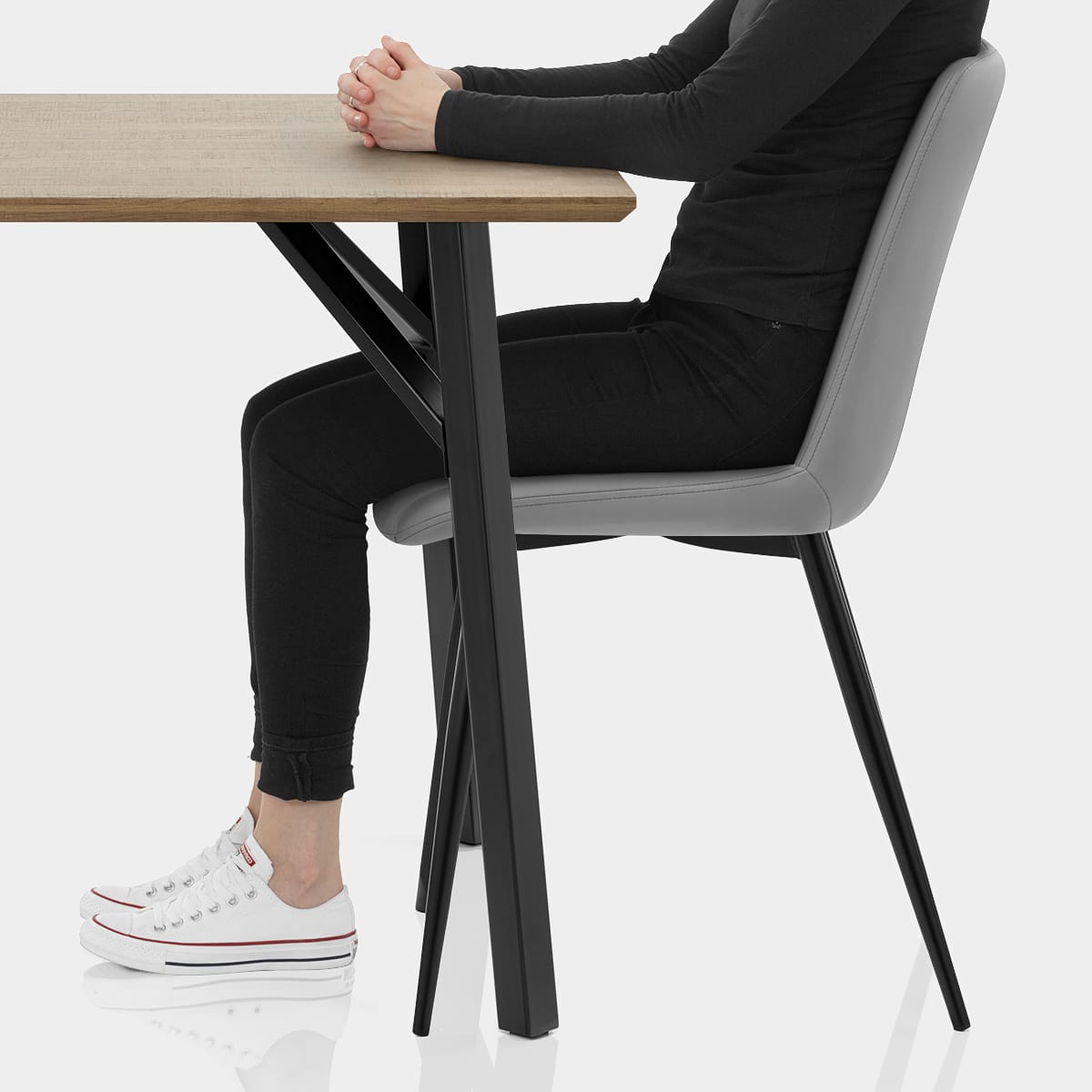 Warwick Dining Set Oak & Mid Grey Seat Image