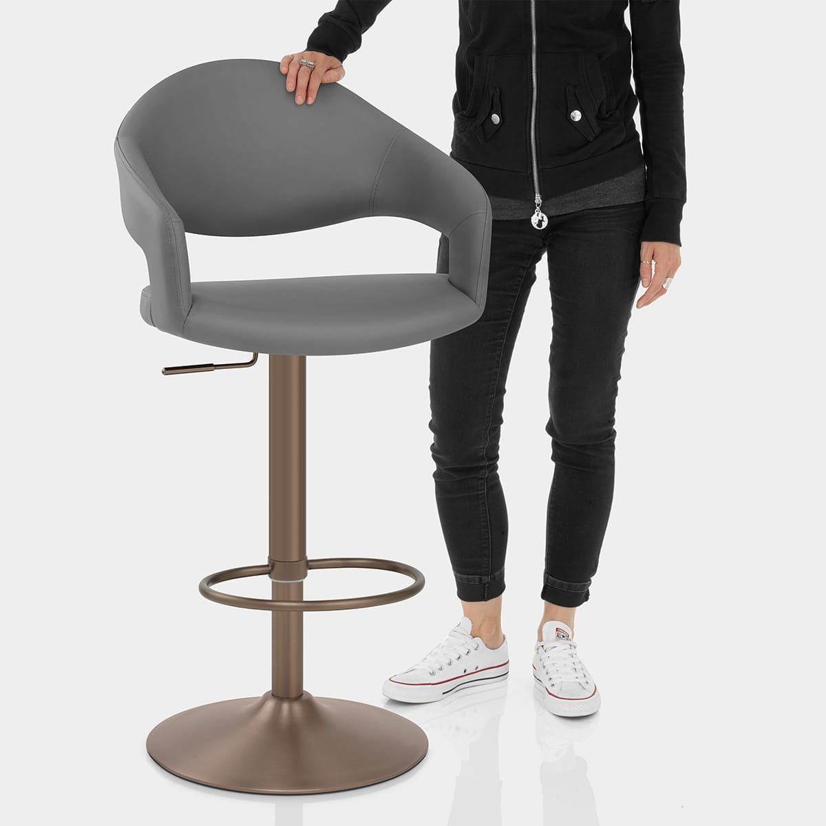 Washington Bar Stool Dark Grey Features Image