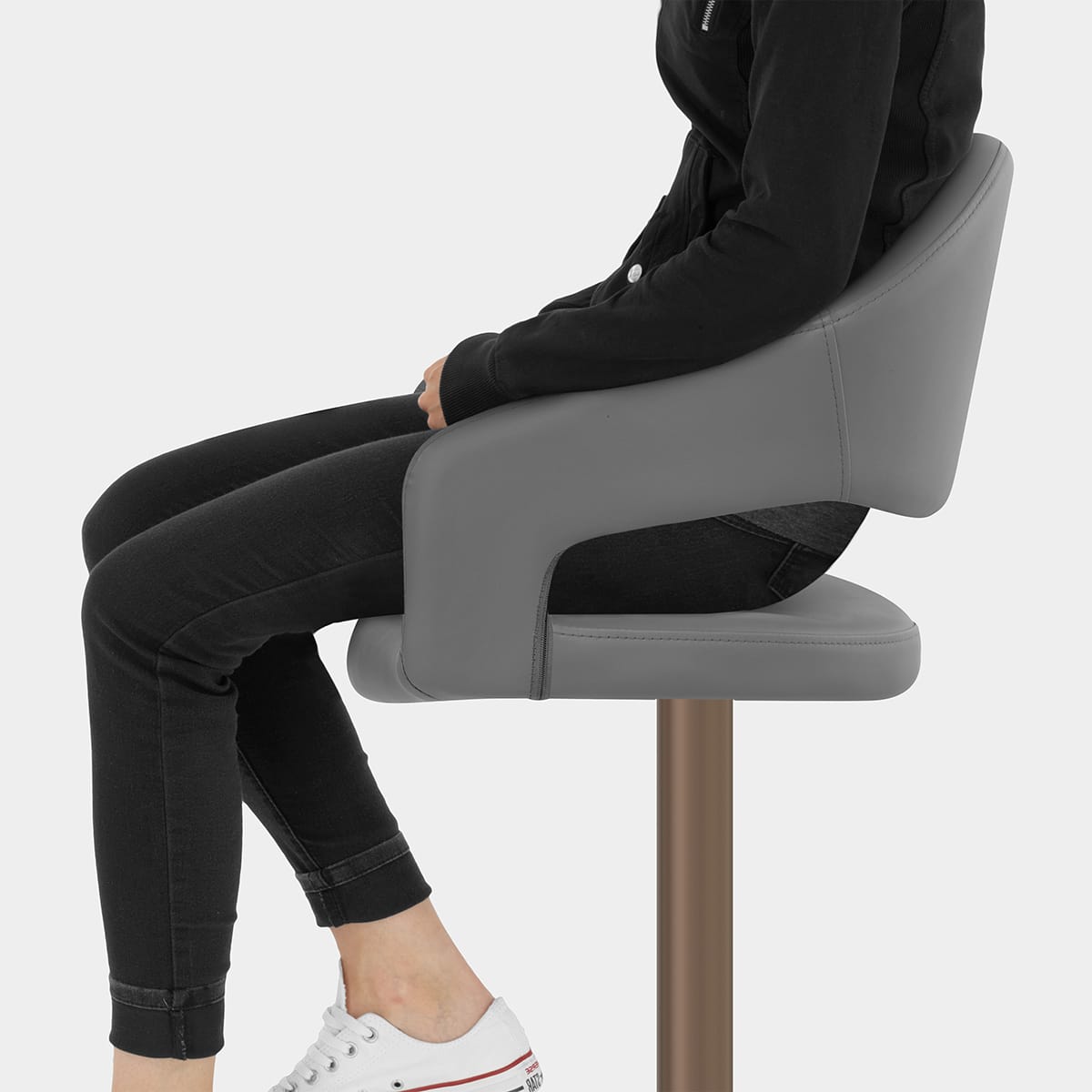 Washington Bar Stool Dark Grey Seat Image