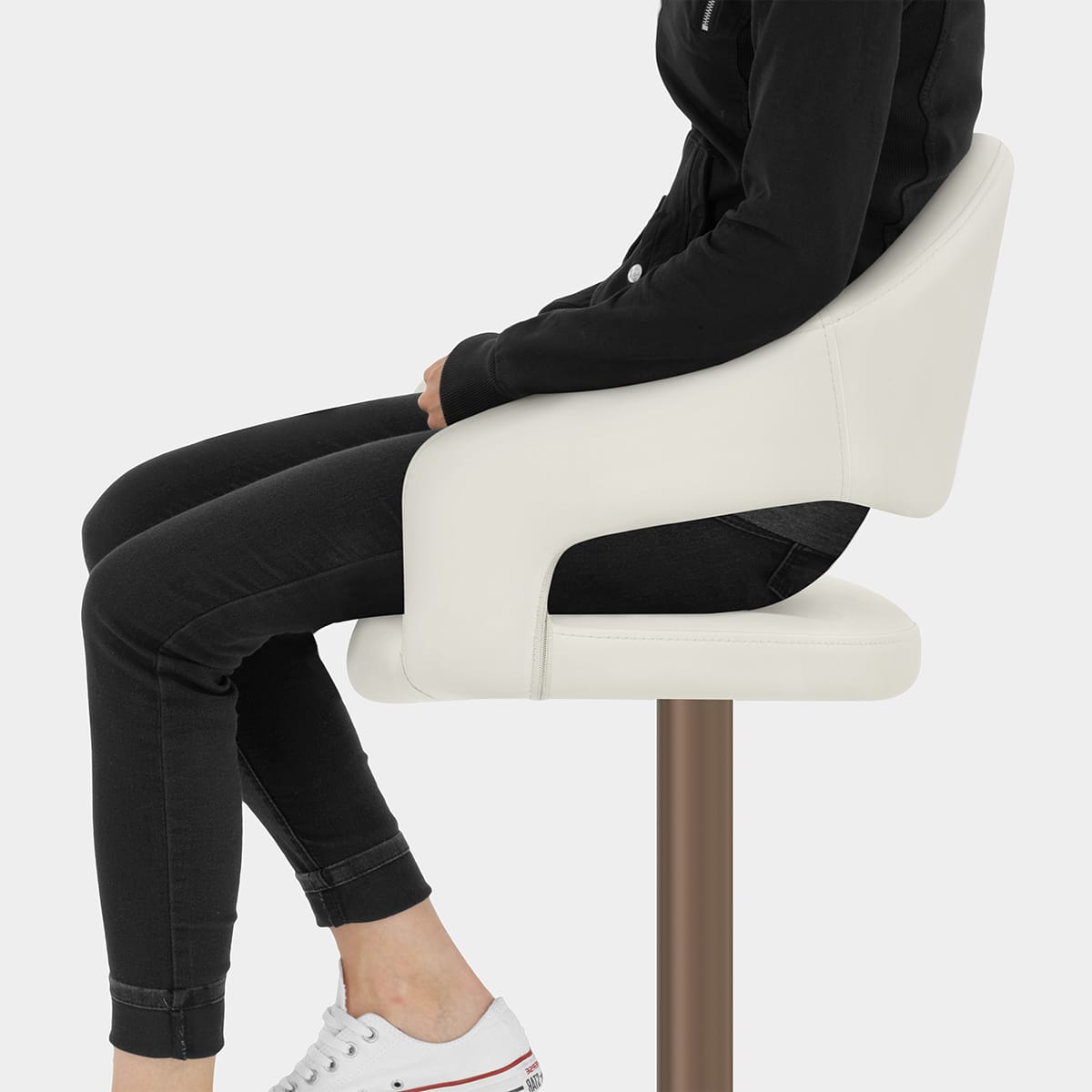 Washington Bar Stool Ivory Seat Image