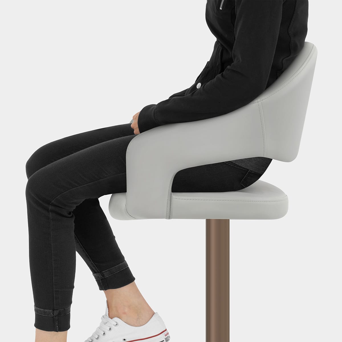 Washington Bar Stool Light Grey Seat Image