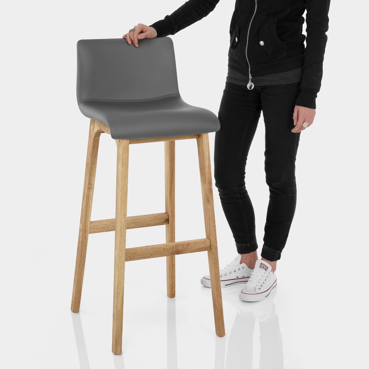 Wave Bar Stool Grey Features Image